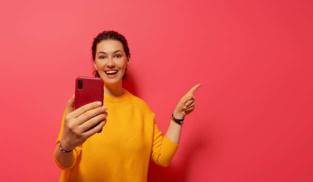 Woman with smartphone