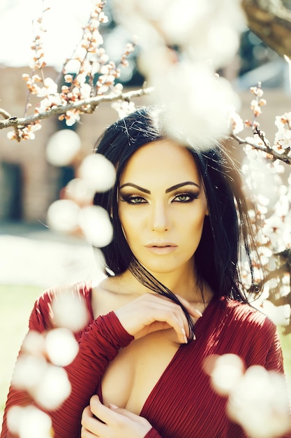 Woman with spring bloom