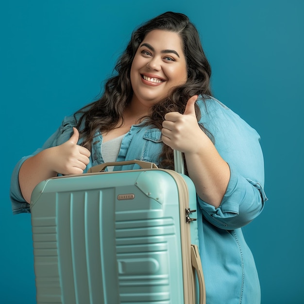 a woman with a suitcase