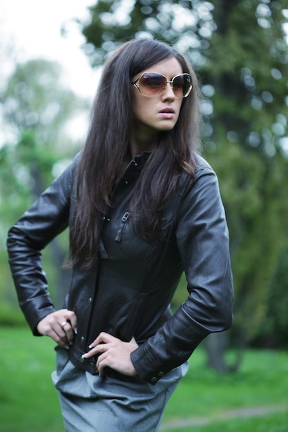 Woman with sunglasses outdoors