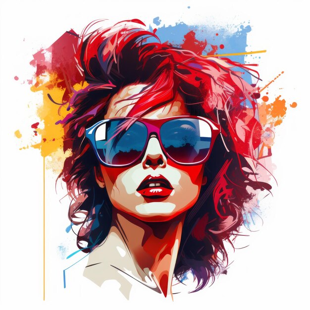 Photo a woman with sunglasses and red hair