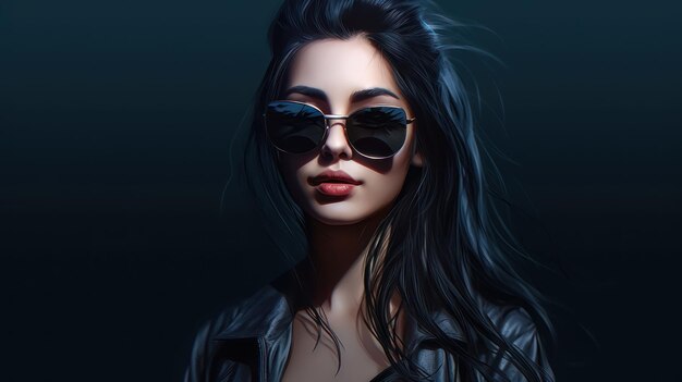 A woman with sunglasses on