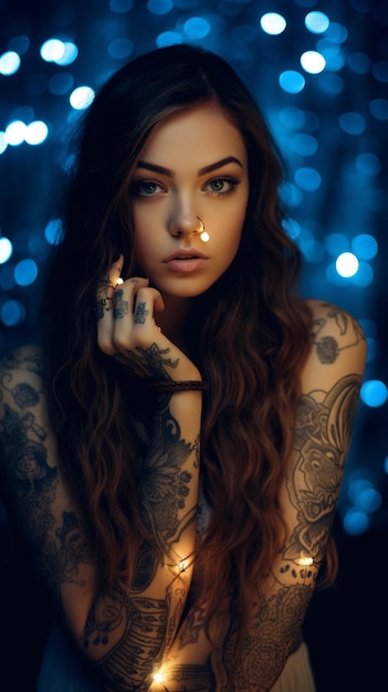 A woman with tattoos on her arm