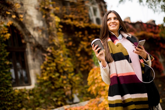 Woman with telephon outdoor