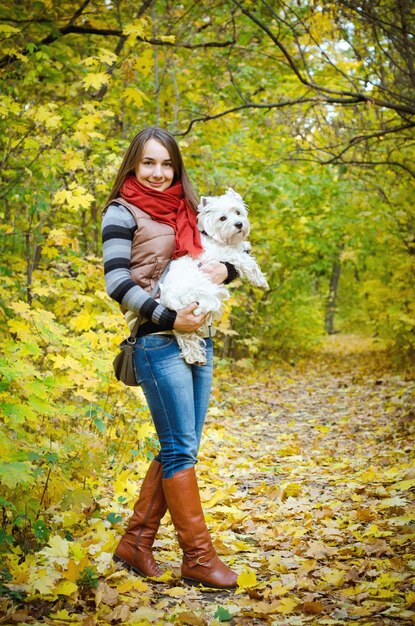 Woman with terrier