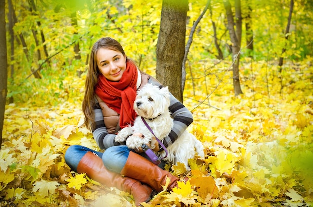 Woman with terrier