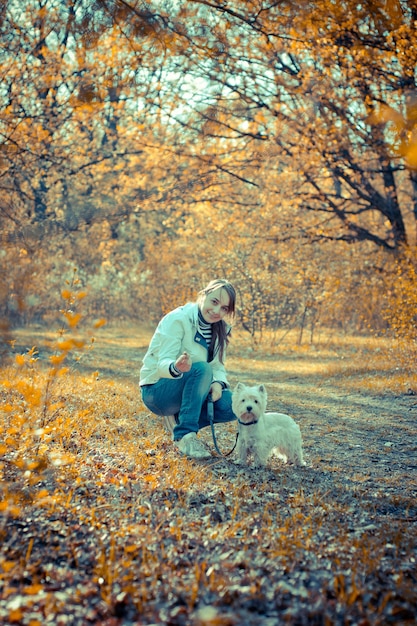 Woman with terrier