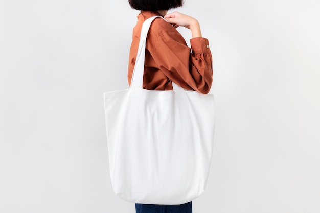 Premium Photo | Woman with a tote bag