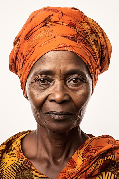 Photo a woman with a turban on her head