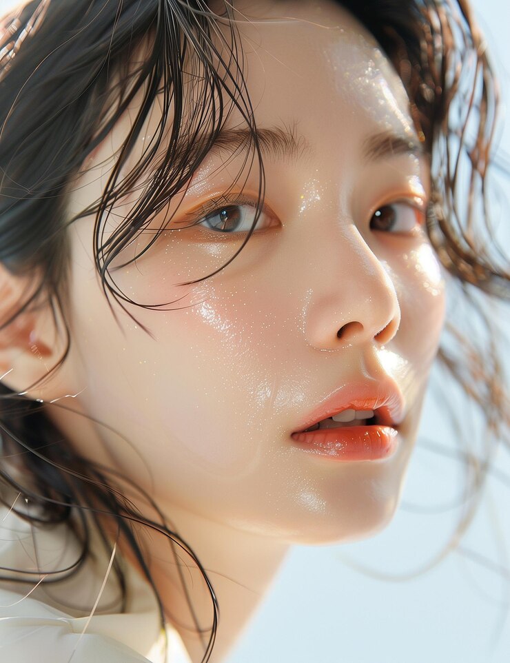 a woman with wet hair and a wet hair