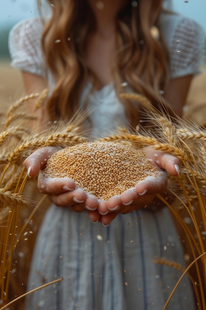 woman with wheat