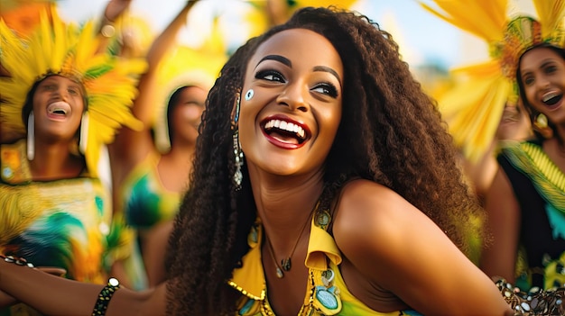 a woman with a white patch on her face is dancing with the word " on it.