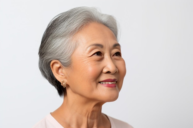 a woman with a white shirt and a pink shirt