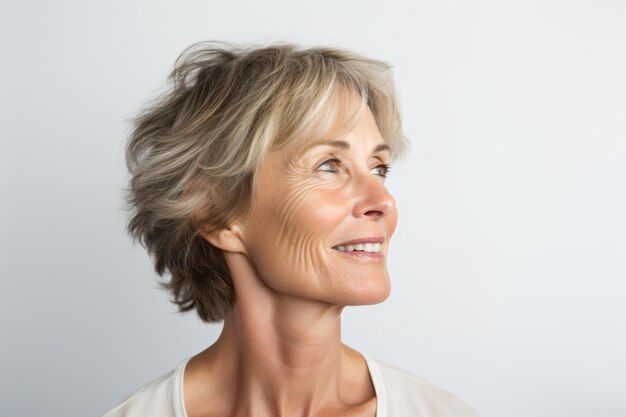 a woman with a white shirt and a white shirt