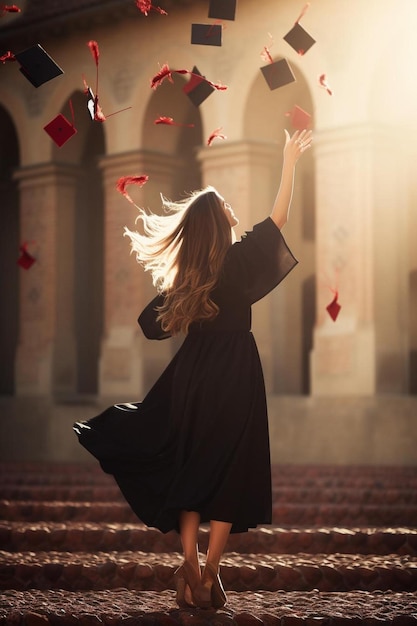 Photo a woman with the words love in her hands