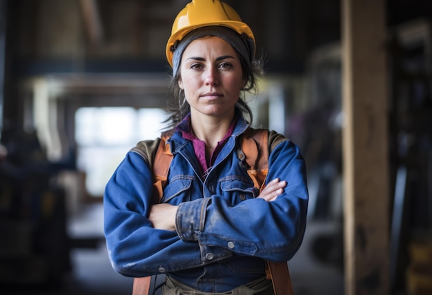 Фото Женщина, работающая строителем