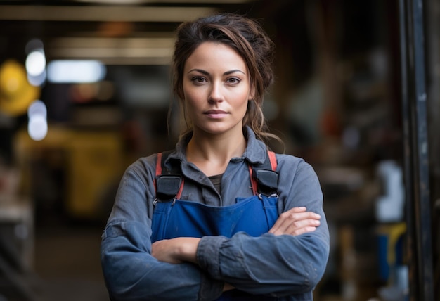 Woman working as a construction worker