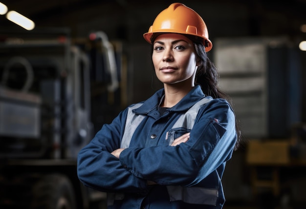 Woman working as a construction worker