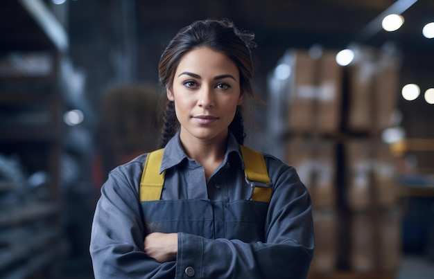 Woman working as a construction worker