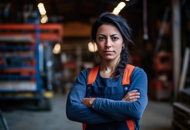 Woman working as a construction worker