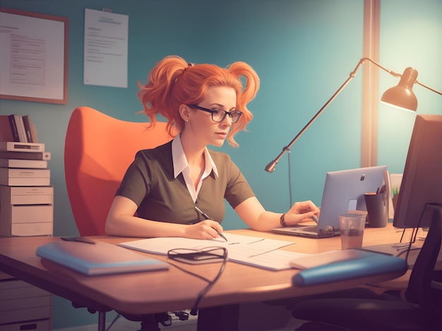 woman_working_at_office