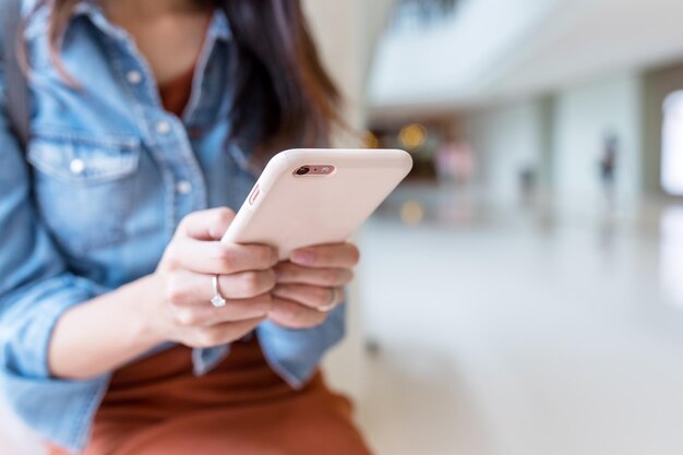 Woman working on cellphone