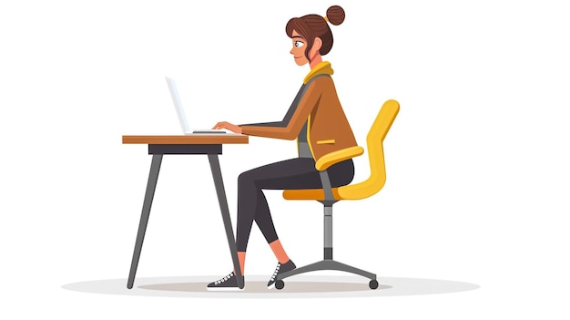 a woman working on a computer in a computer lab
