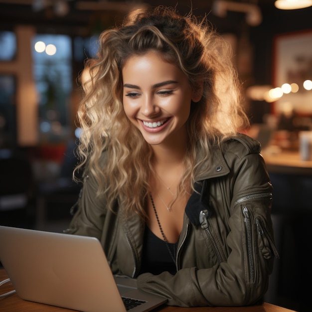 woman Working On Computer In IT Office or home AI Generated