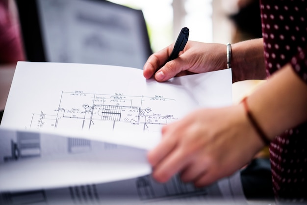 Woman working on document work