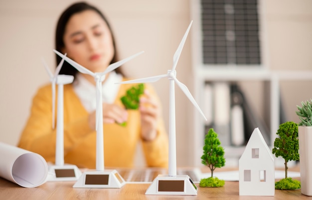 Woman working at environment project