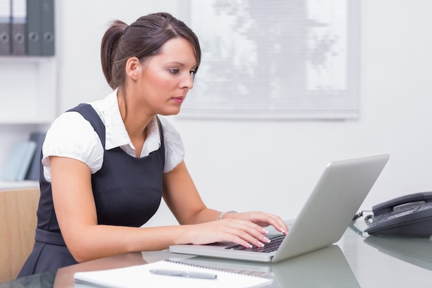 Woman working on her computer