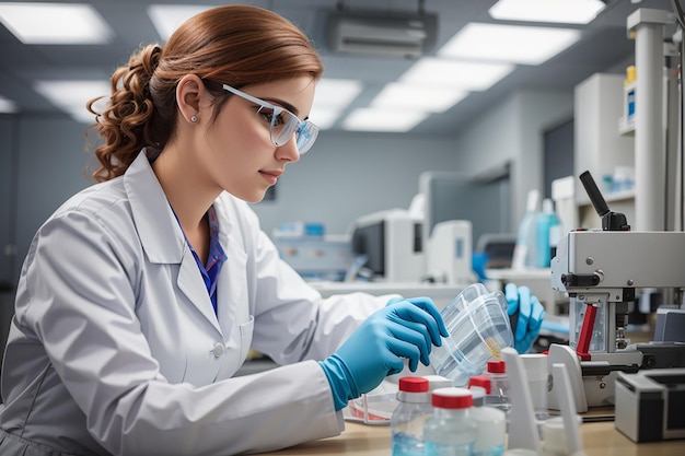 Woman working in laborator