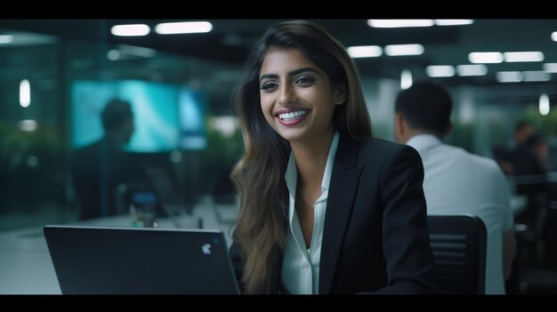 Woman Working on Laptop Computer