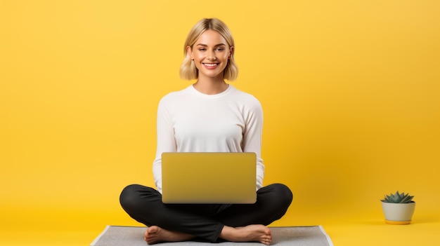 woman working on laptop