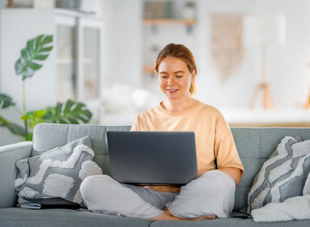 Woman working on a laptop