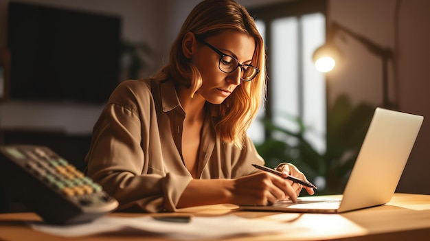 woman working on laptop