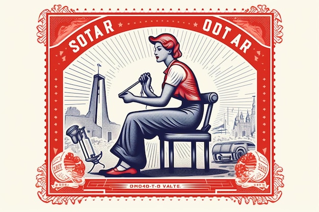 A woman working on a machine with a machine in the background.