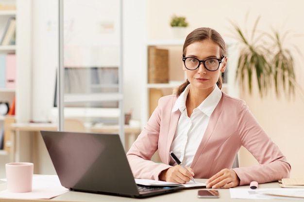 Woman working at office