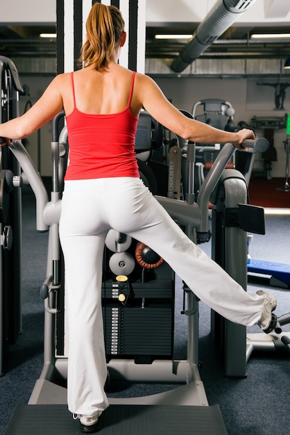 Woman working out in gym