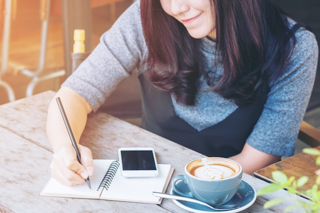 Woman working on table