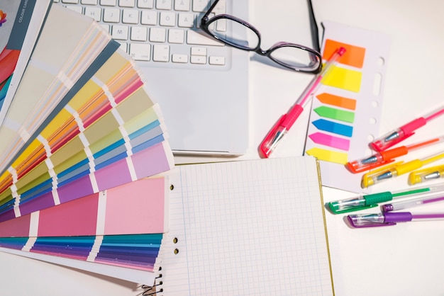 woman working with color samples for selection