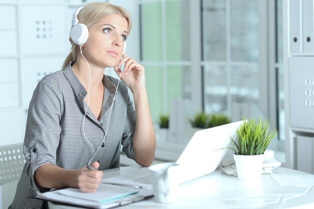 Woman working with laptop