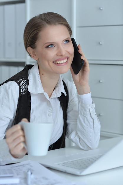 Woman working with laptop