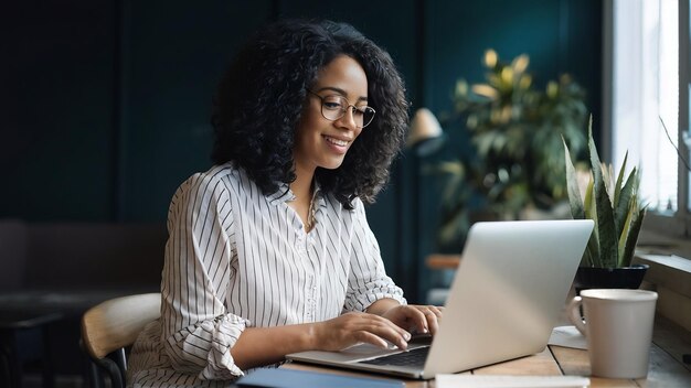 Woman working with laptop