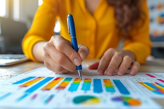 Woman Writing on a Piece of Paper With a Pen