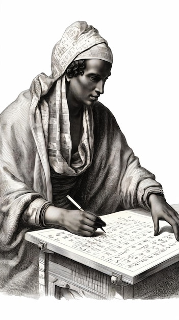 a woman writing on a piece of paper