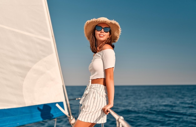 Woman on yacht