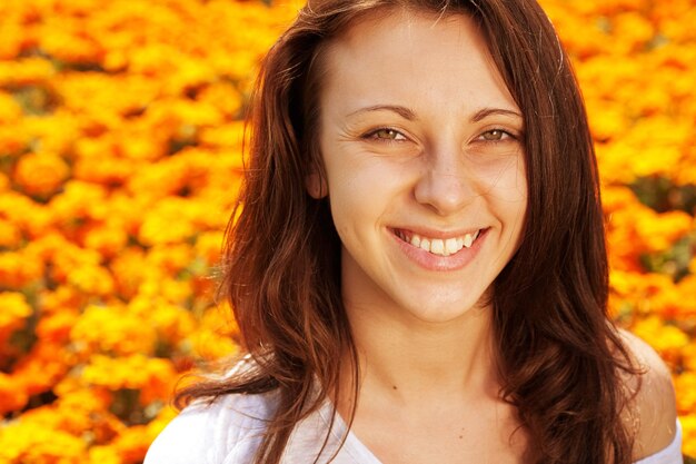 Woman in the yellow field