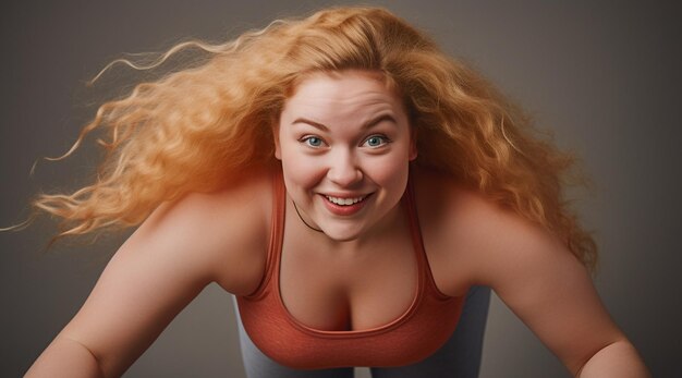 Woman in yoga exercise clothes doing push ups