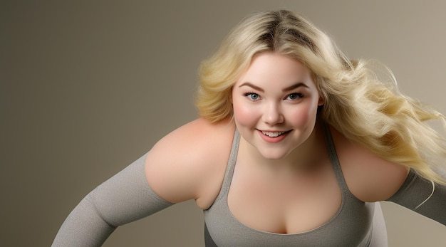 Woman in yoga exercise clothes doing push ups